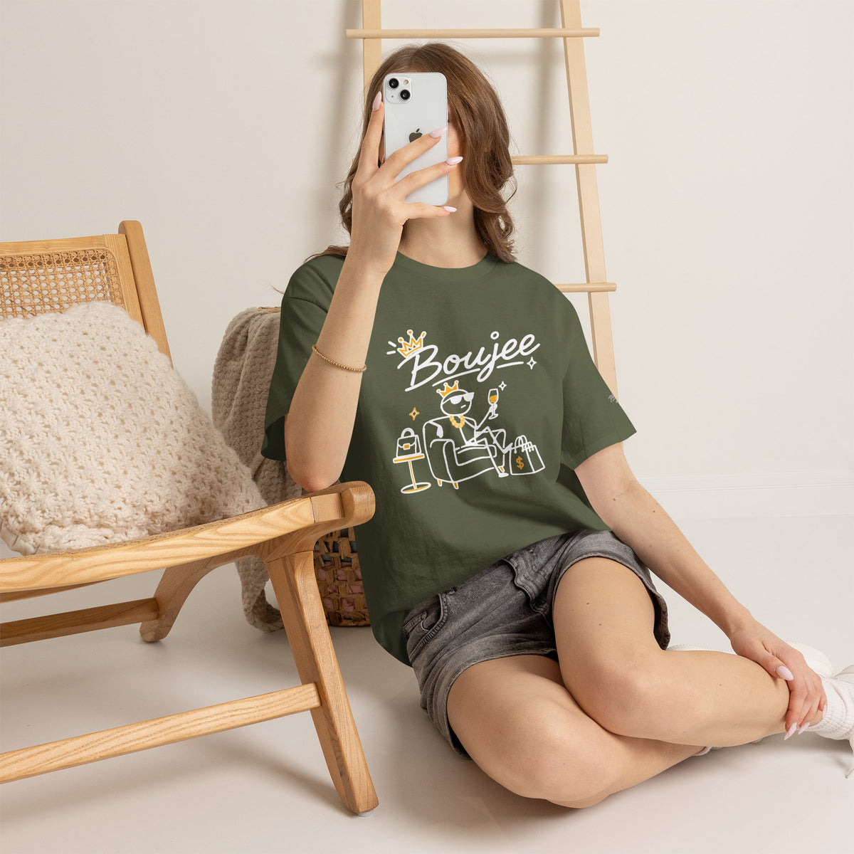 "Boujee" Minimal Graphic Cotton T-Shirt