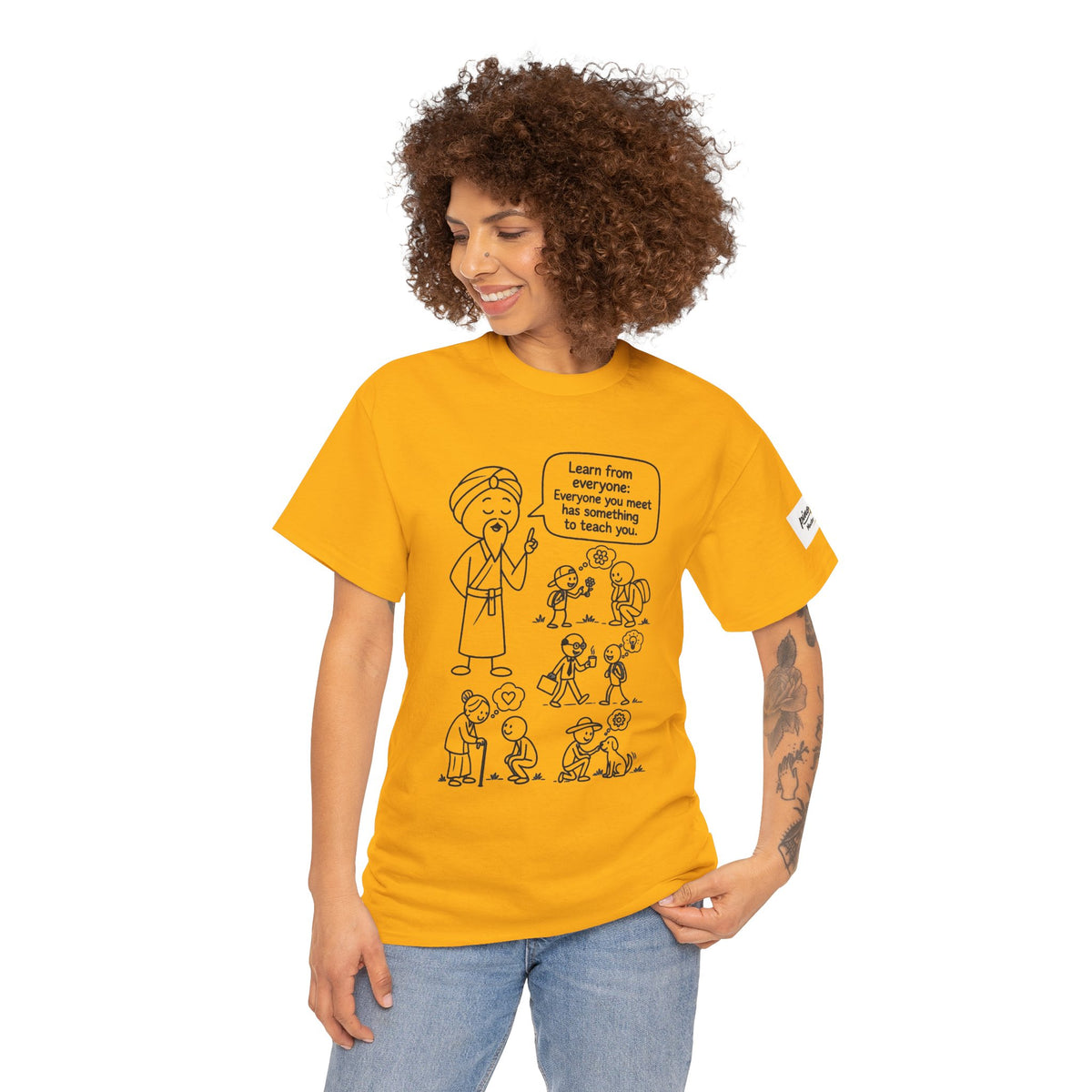 Spiritual Teacher Comic Tee — "Learn from Everyone" Graphic T‑Shirt