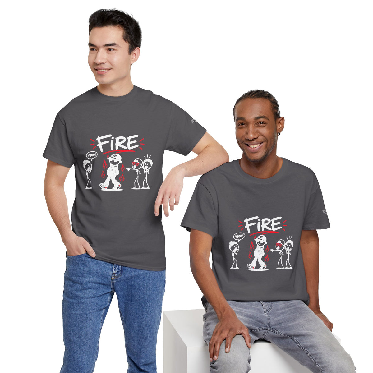 "Fire" Gen Z Cartoon Tee