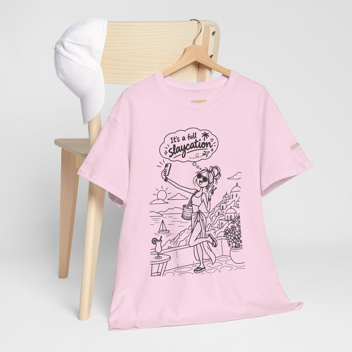 T-Shirt — "It's a Slaycation" Retro Beach Girl Graphic Tee