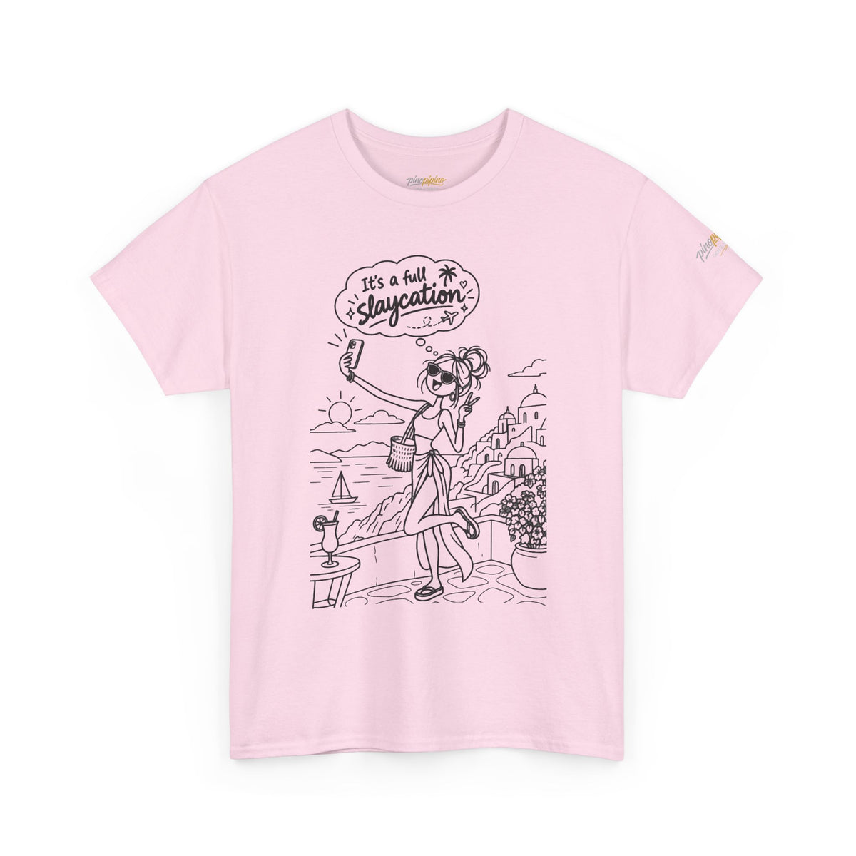 T-Shirt — "It's a Slaycation" Retro Beach Girl Graphic Tee