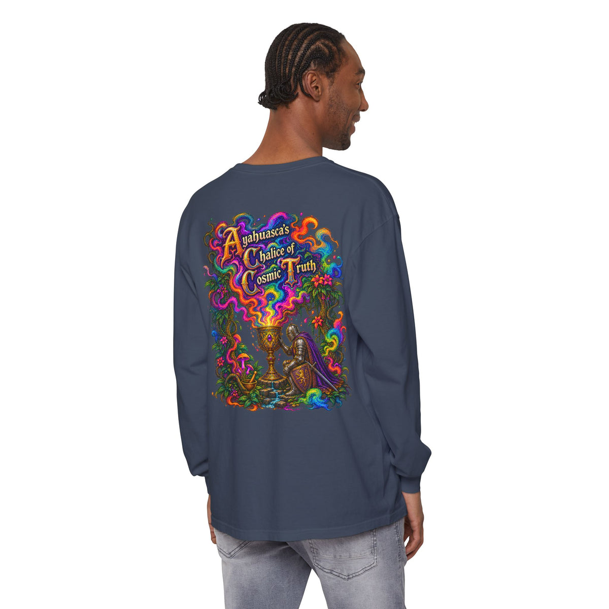 Ayahuasca Chalice Long Sleeve Tee — Psychedelic Cosmic Truth Graphic