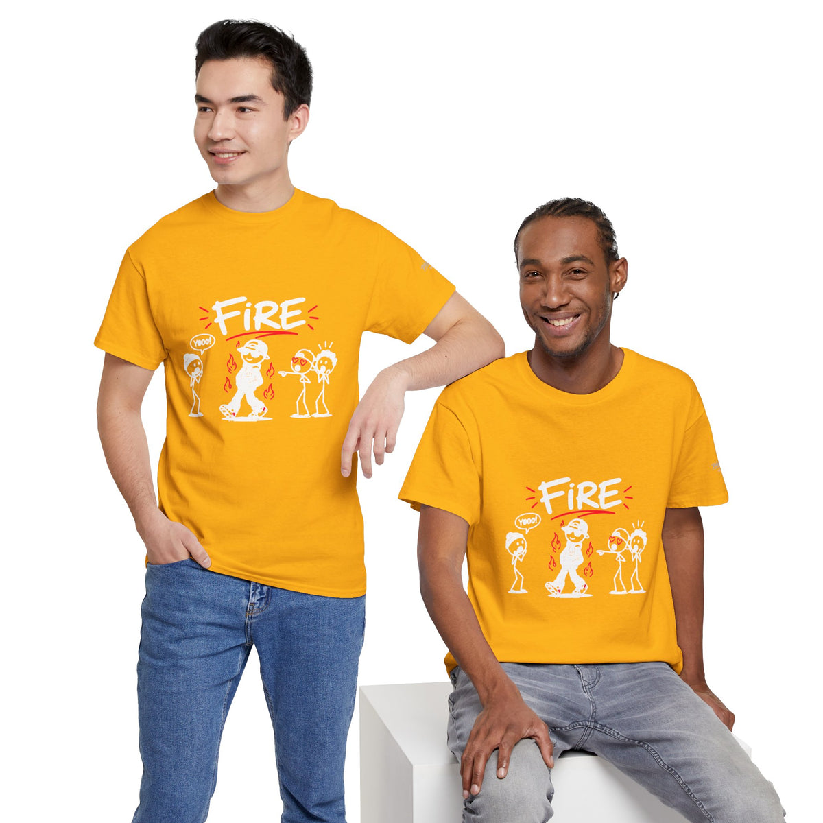 "Fire" Gen Z Cartoon Tee