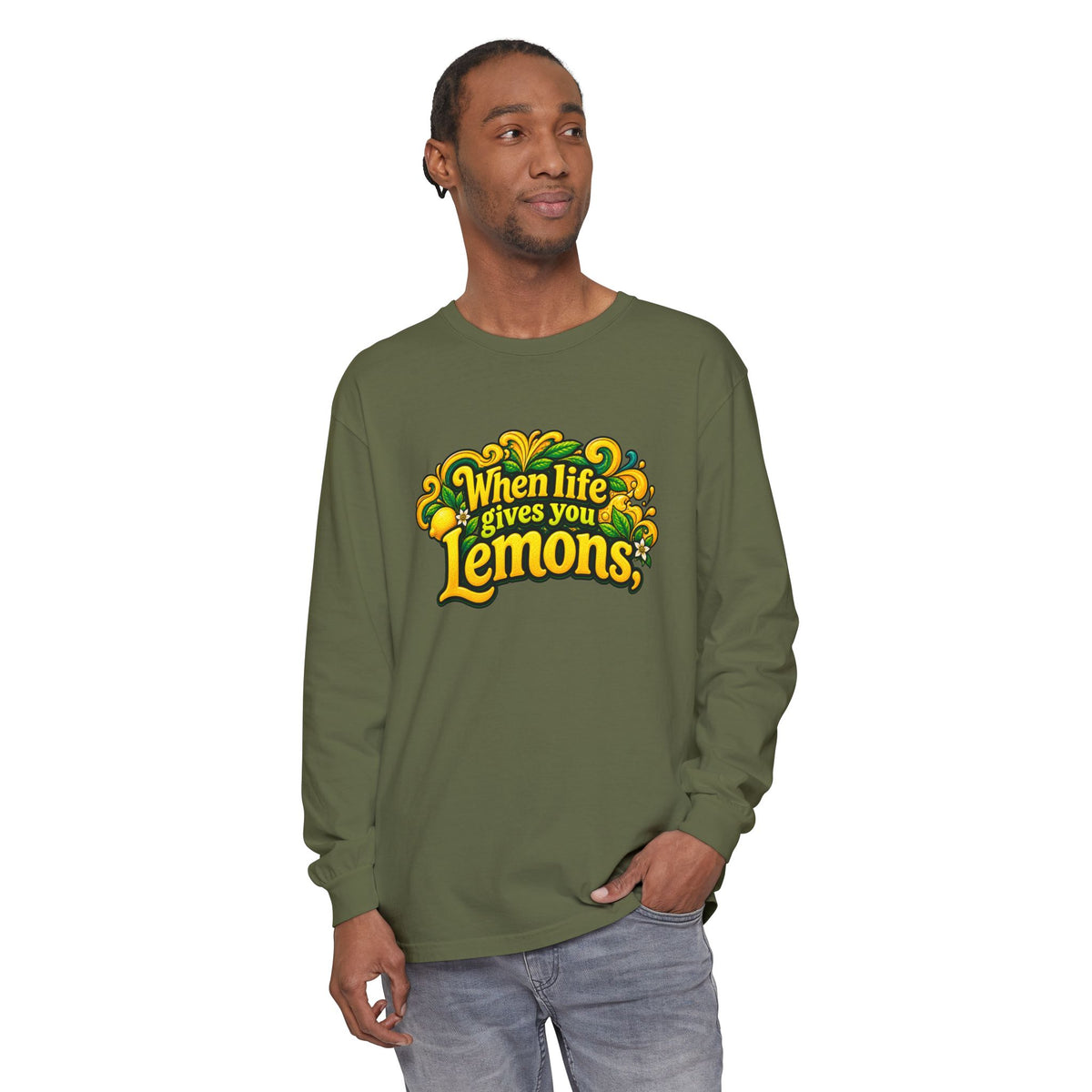 "When Life Gives You Lemons Trade them for Shrooms" Psychedelic Series Long Sleeve T-Shirt