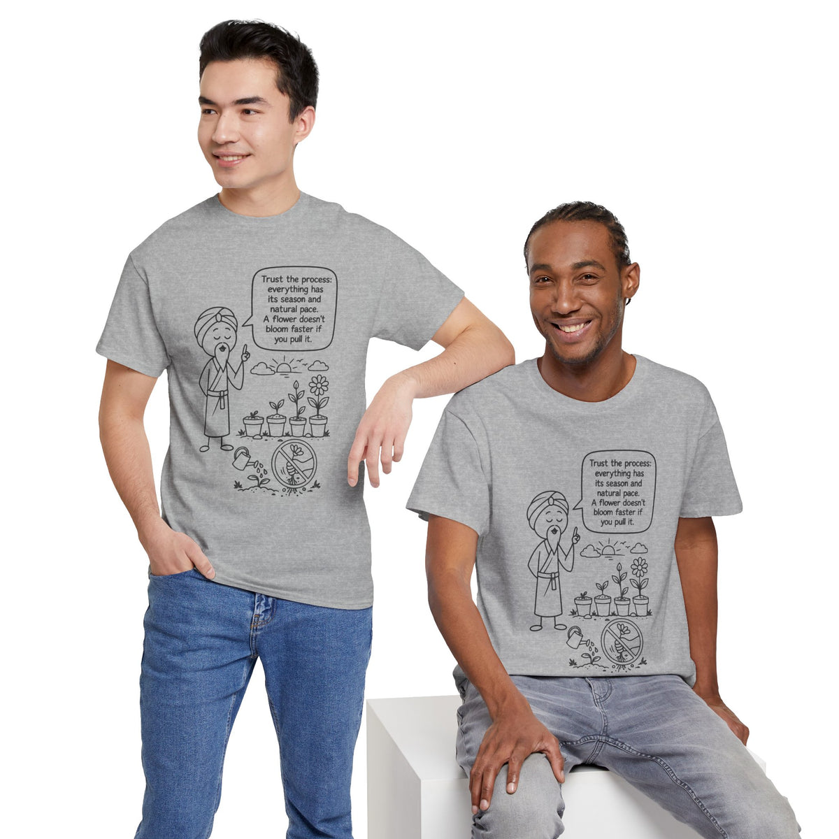 T-Shirt — "Trust the Process" Wise Cartoon Tee