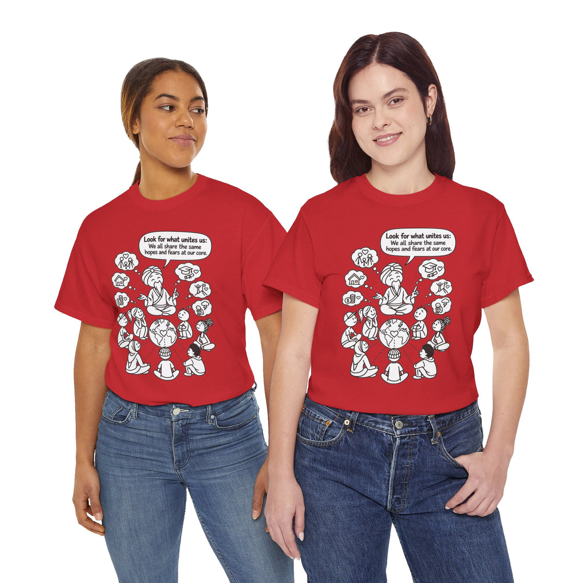 "Look for what unites us" Community Peace Crewneck Tee