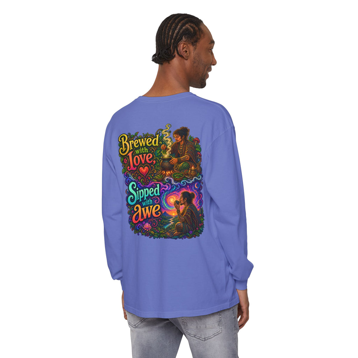 "Brewed with Love, Sipped with Awe" Long Sleeve Tee