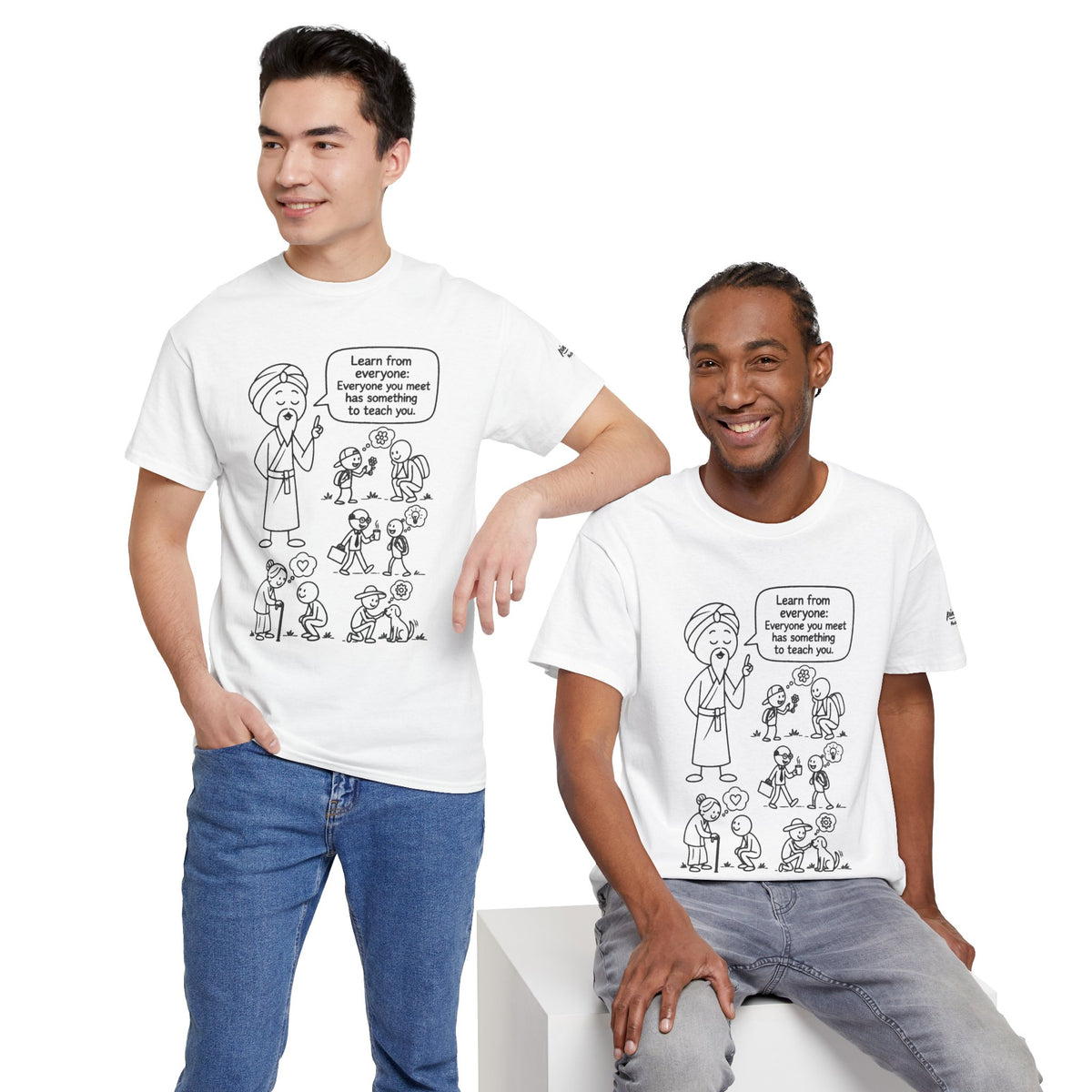 Spiritual Teacher Comic Tee — "Learn from Everyone" Graphic T‑Shirt