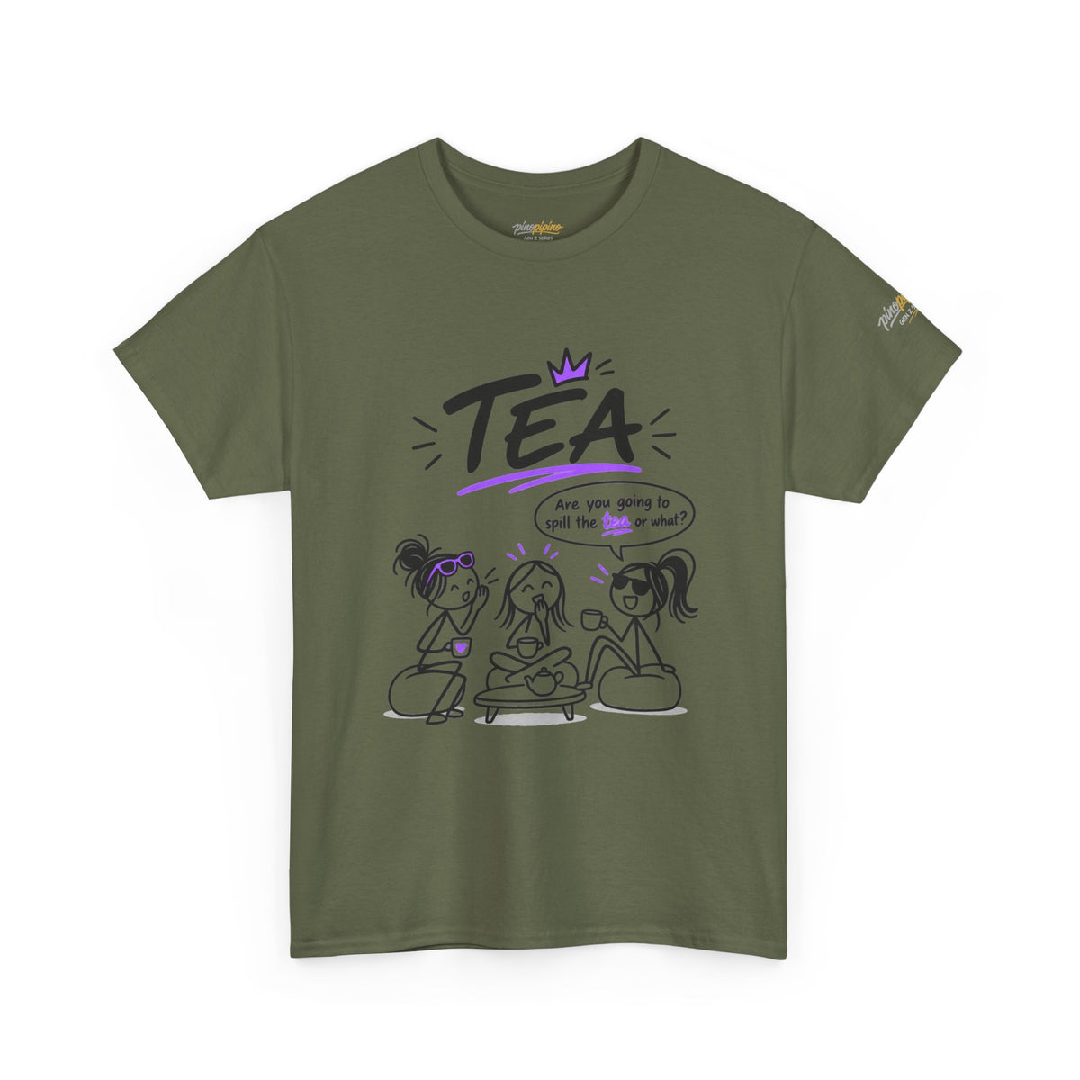 "Tea: Are you going to spill the tea or what?" Cartoon Graphic Tee