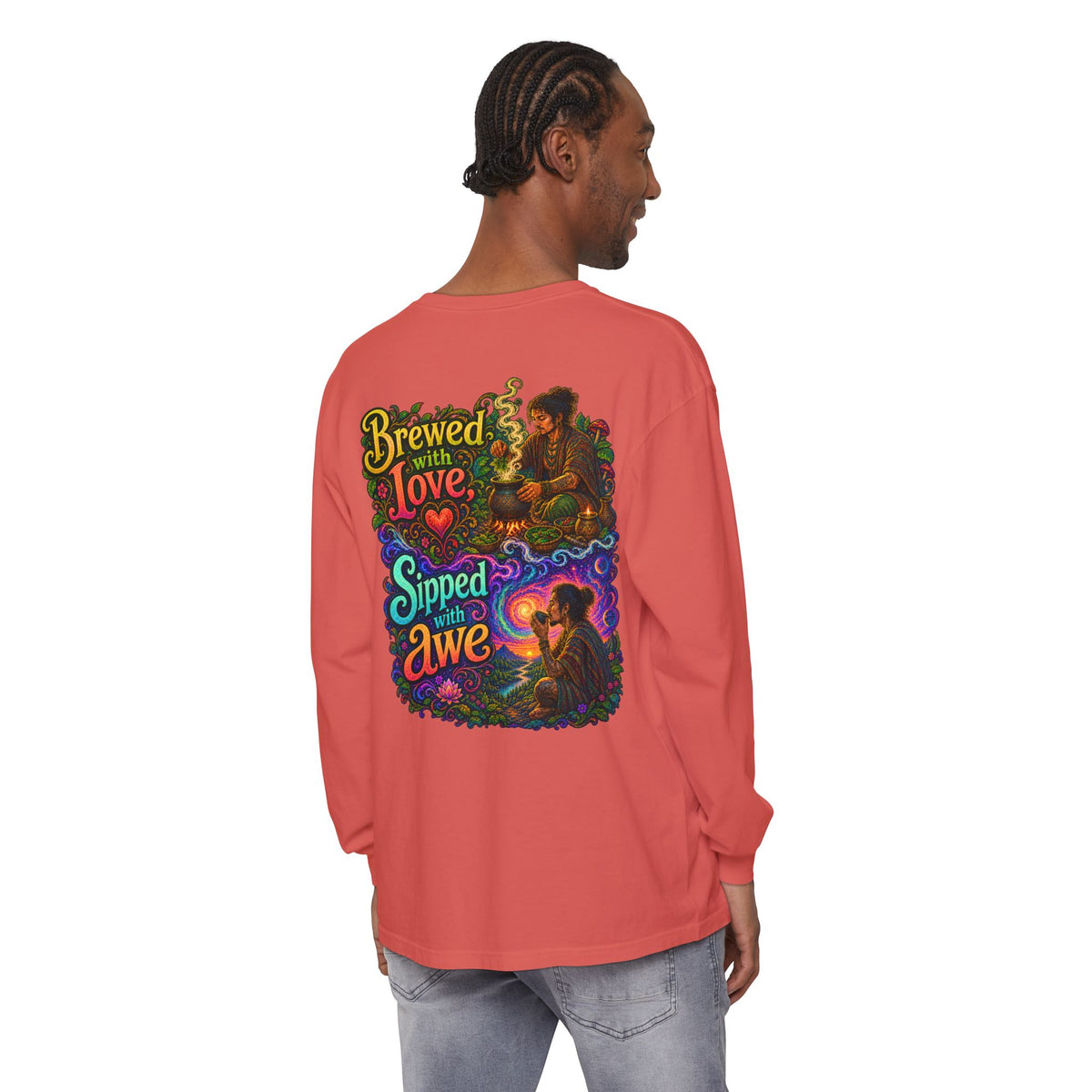 "Brewed with Love, Sipped with Awe" Long Sleeve Tee