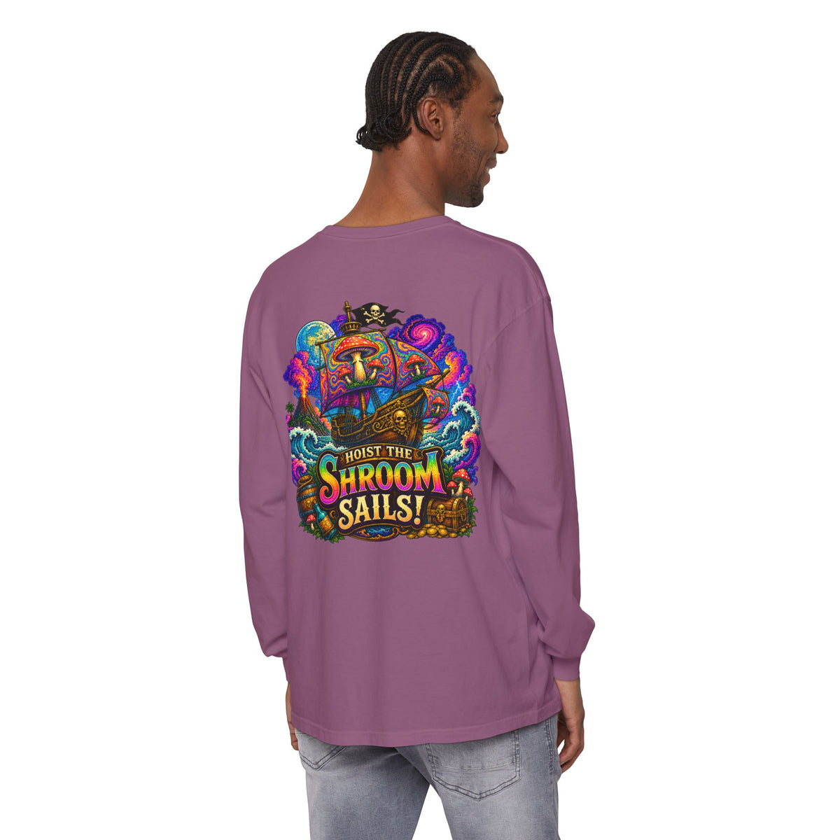 Hoist the Shroom Sails! Long Sleeve T‑Shirt
