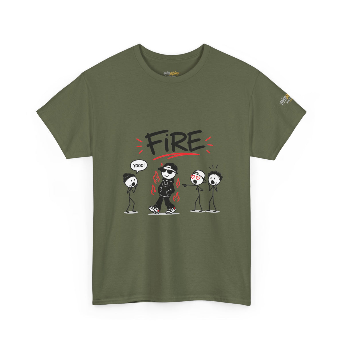 "Fire" Gen Z Slang Stick Figure Tee