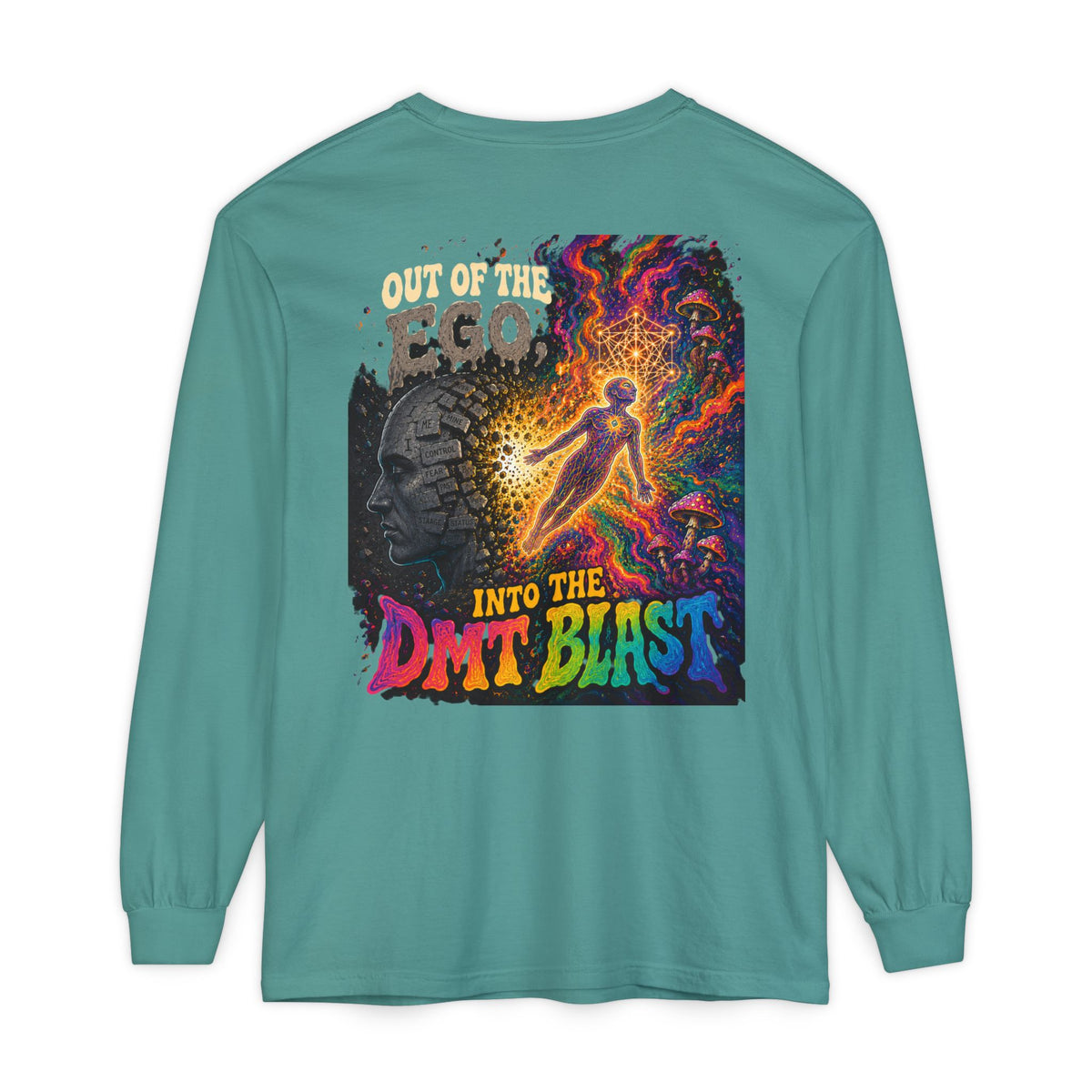 "Out of the Ego" Long Sleeve T-Shirt — Psychedelic DMT Blast Graphic