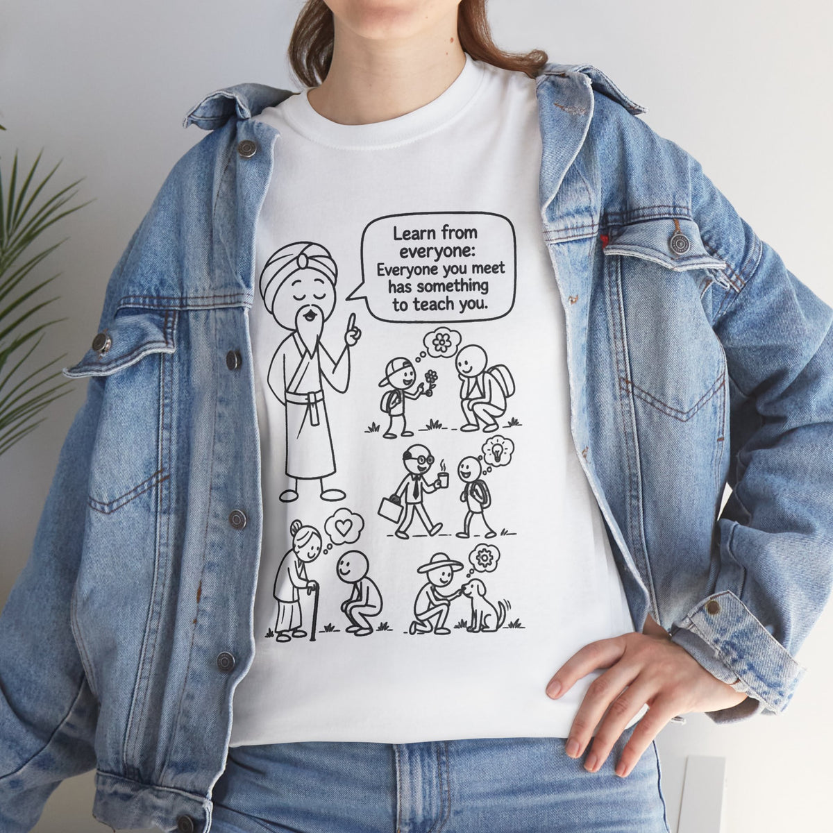 Spiritual Teacher Comic Tee — "Learn from Everyone" Graphic T‑Shirt