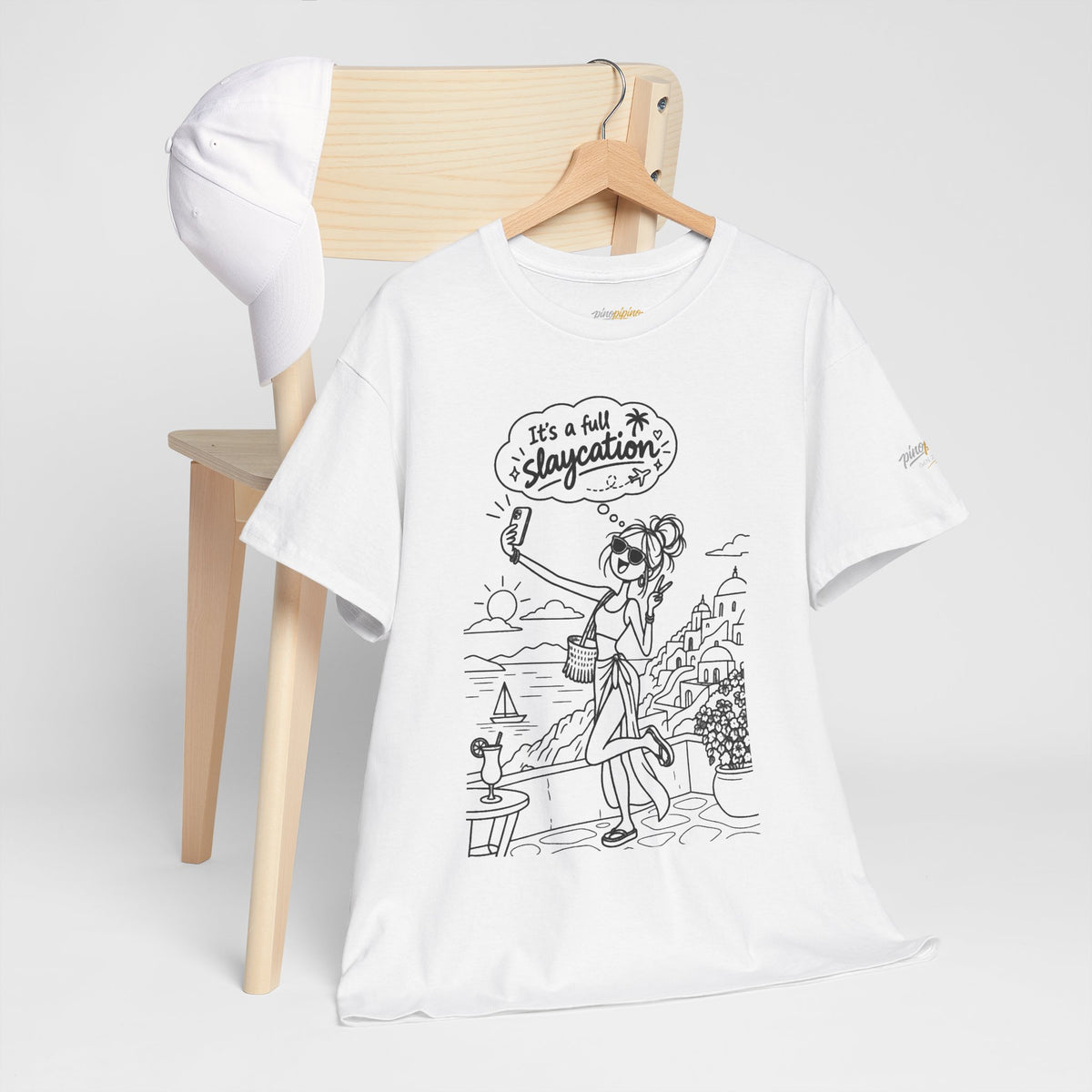 T-Shirt — "It's a Slaycation" Retro Beach Girl Graphic Tee