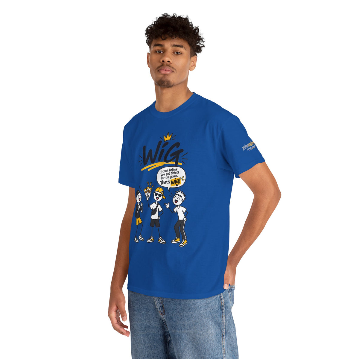 "Wig" Gen Z Slang Graphic Tee — Funny Cartoon Crew Shirt