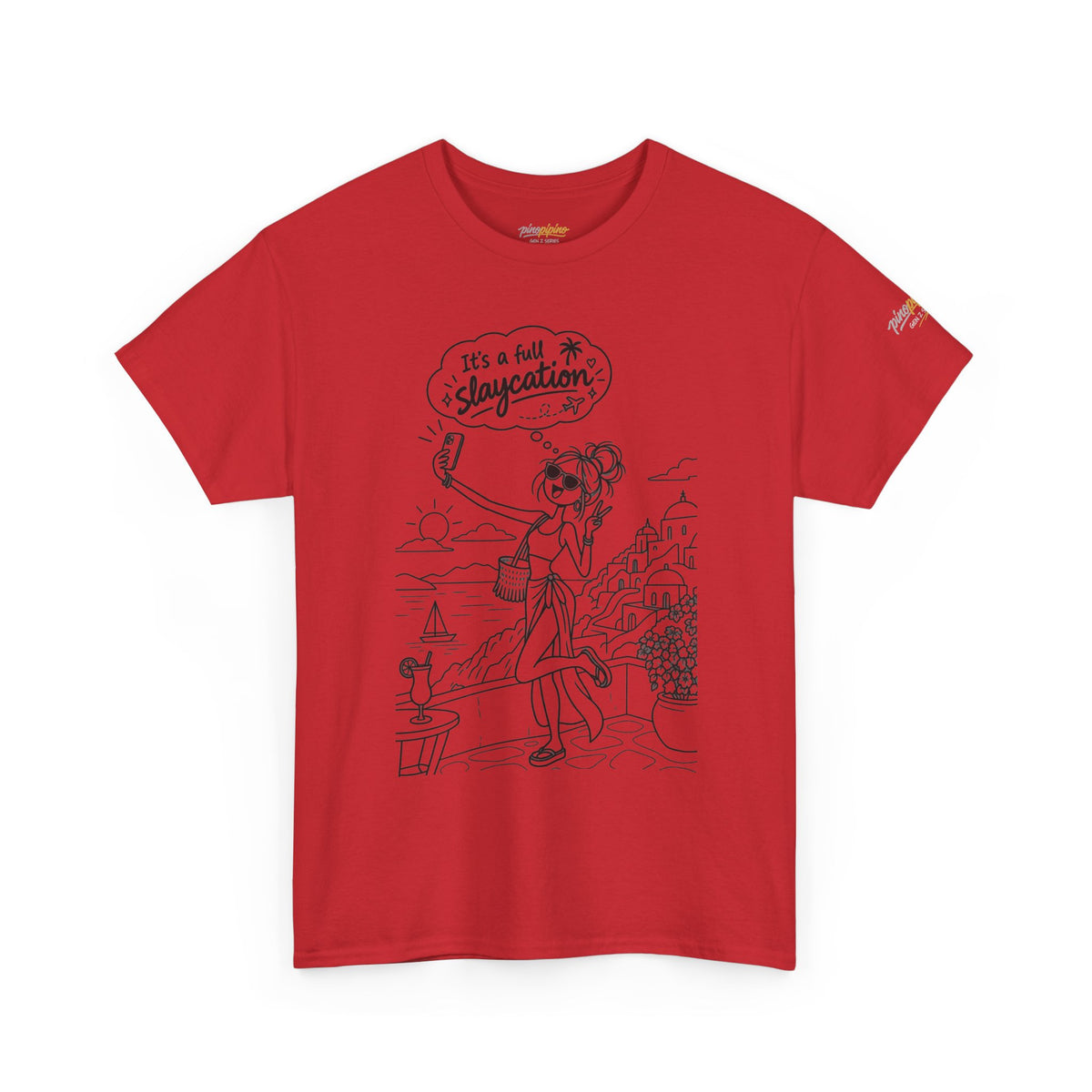 T-Shirt — "It's a Slaycation" Retro Beach Girl Graphic Tee