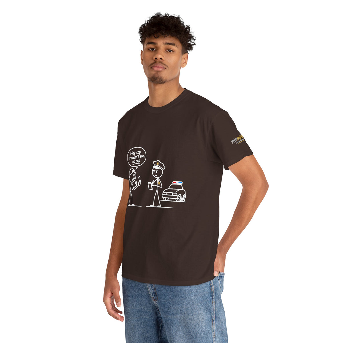 Cartoon Minimalist "No Cap" Gen Z Slang Tee