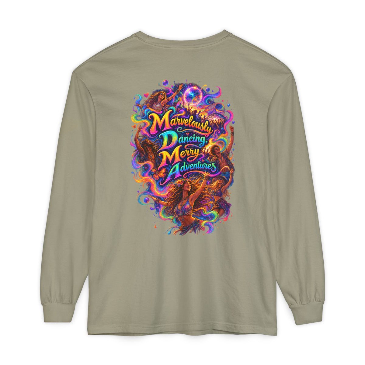 "Marvelously Dancing Merry Adventures" Psychedelic Long Sleeve Tee