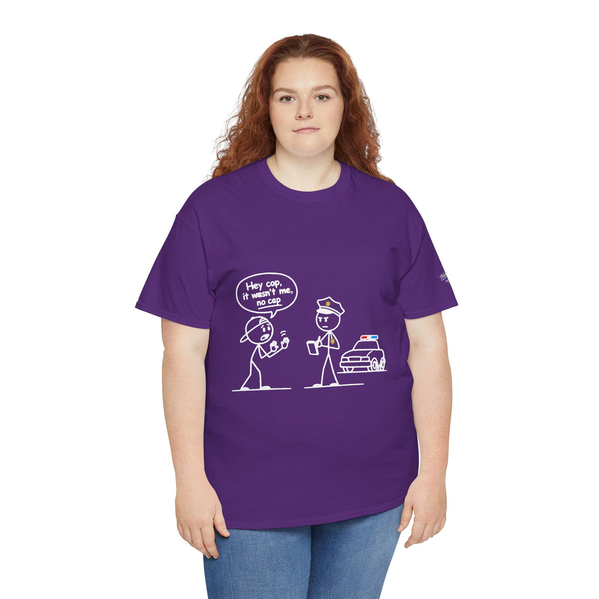 Cartoon Minimalist "No Cap" Gen Z Slang Tee
