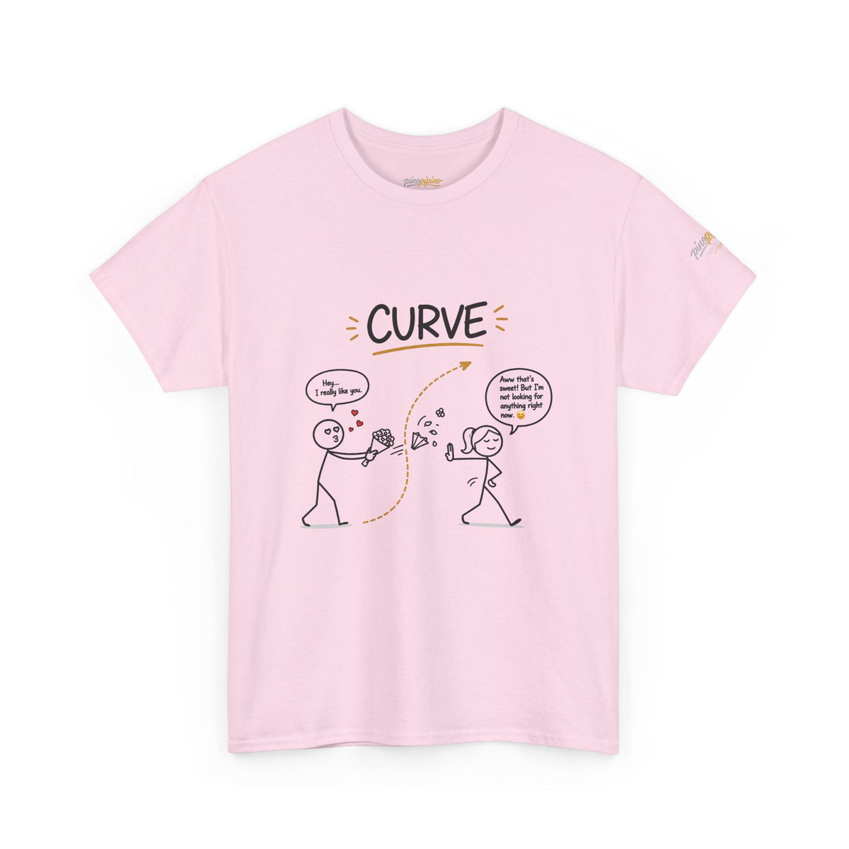 "Curve" Graphic Tee — Funny Gen Z Slang Stick Figure T-Shirt