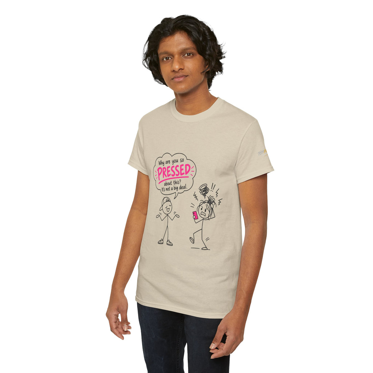 "Why Are You So Pressed?" Cartoon Graphic Tee