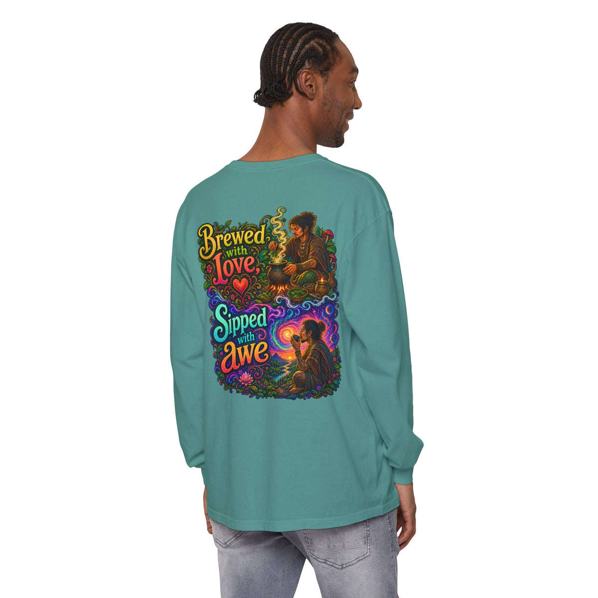 "Brewed with Love, Sipped with Awe" Long Sleeve Tee