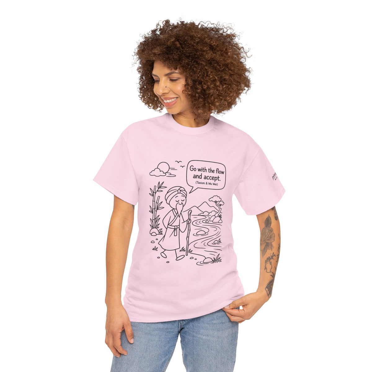"Go With the Flow" Meditation Tee — Calm Journey Graphic T-Shirt