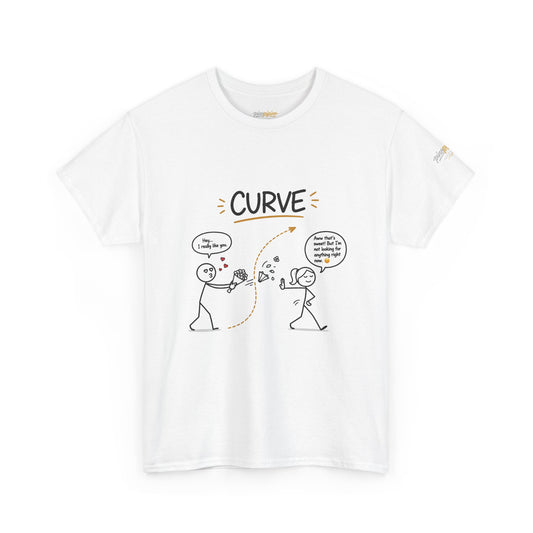 "Curve" Graphic Tee — Funny Gen Z Slang Stick Figure T-Shirt