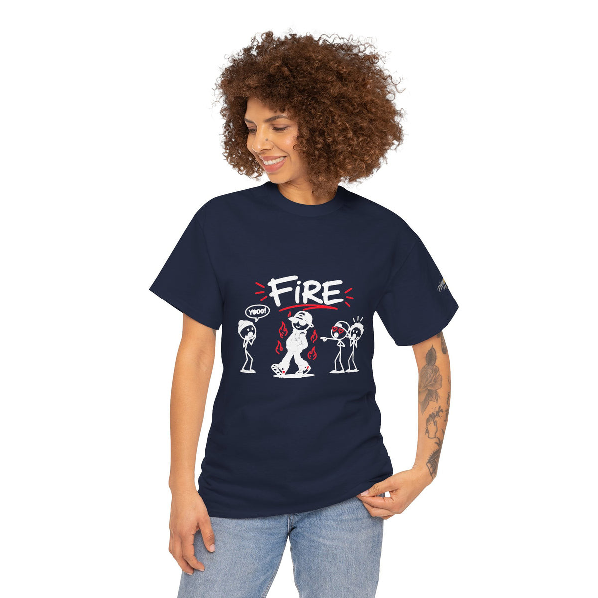 "Fire" Gen Z Cartoon Tee