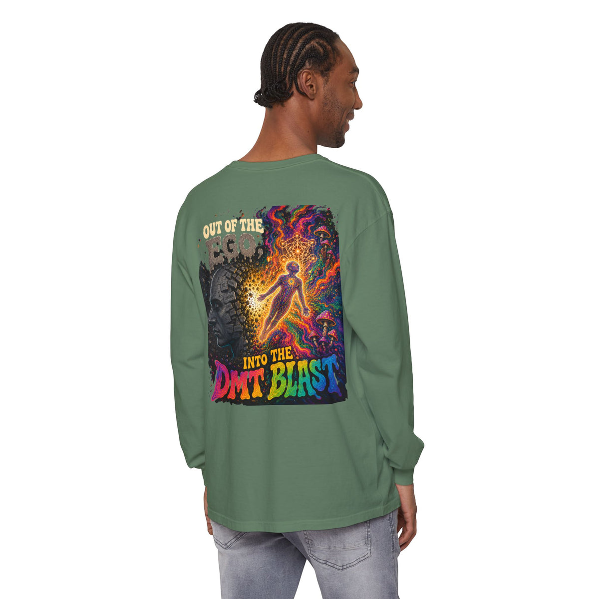 "Out of the Ego" Long Sleeve T-Shirt — Psychedelic DMT Blast Graphic