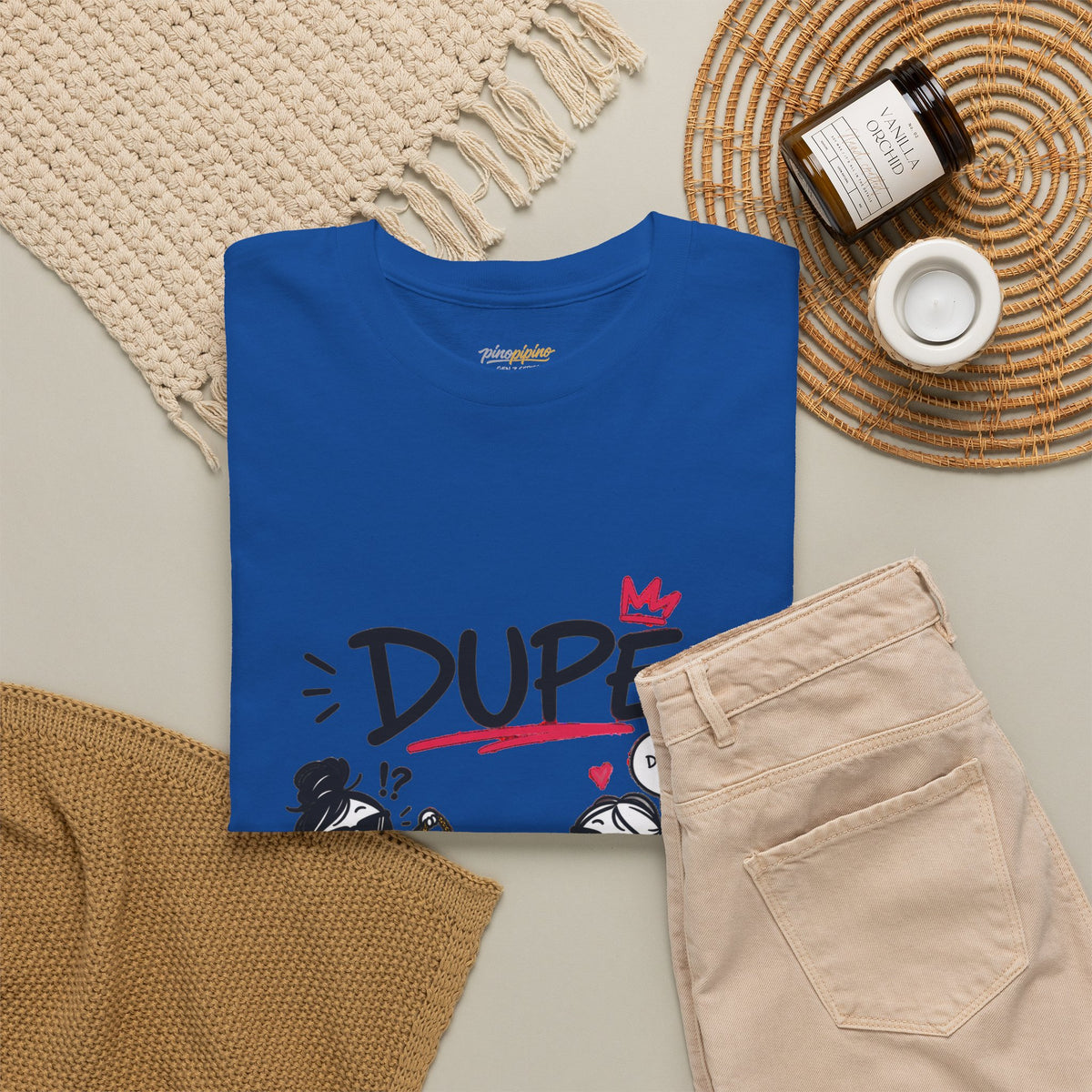 "Dupe" Shopping Cartoon Tee — Funny Gen Z Slang