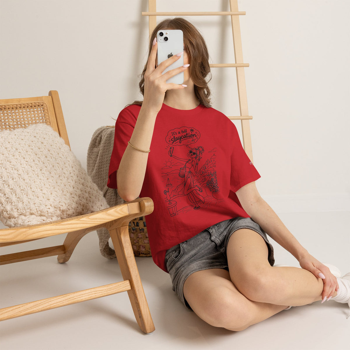 T-Shirt — "It's a Slaycation" Retro Beach Girl Graphic Tee