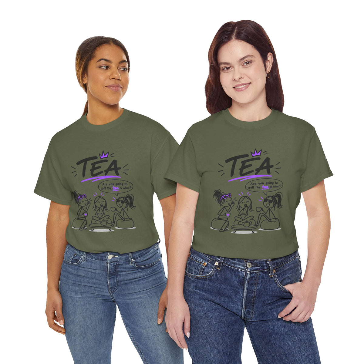 "Tea: Are you going to spill the tea or what?" Cartoon Graphic Tee