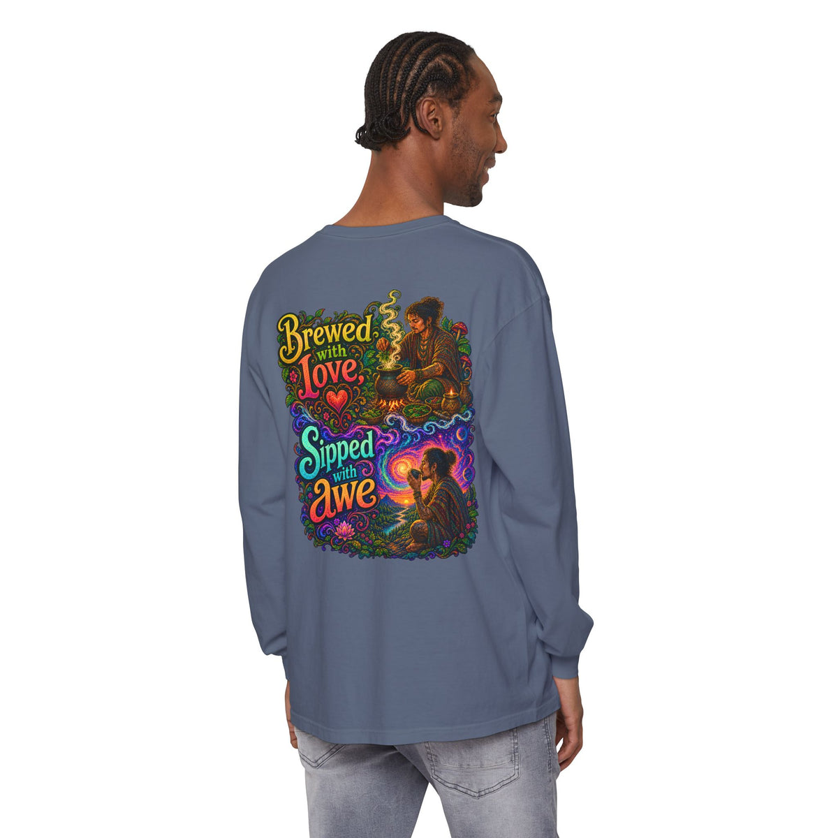 "Brewed with Love, Sipped with Awe" Long Sleeve Tee