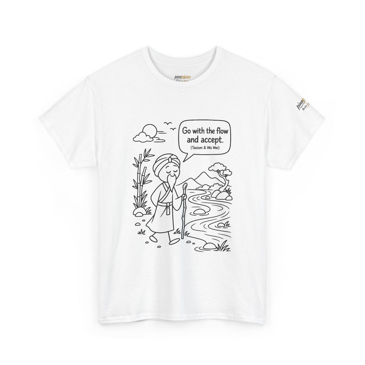 "Go With the Flow" Meditation Tee — Calm Journey Graphic T-Shirt