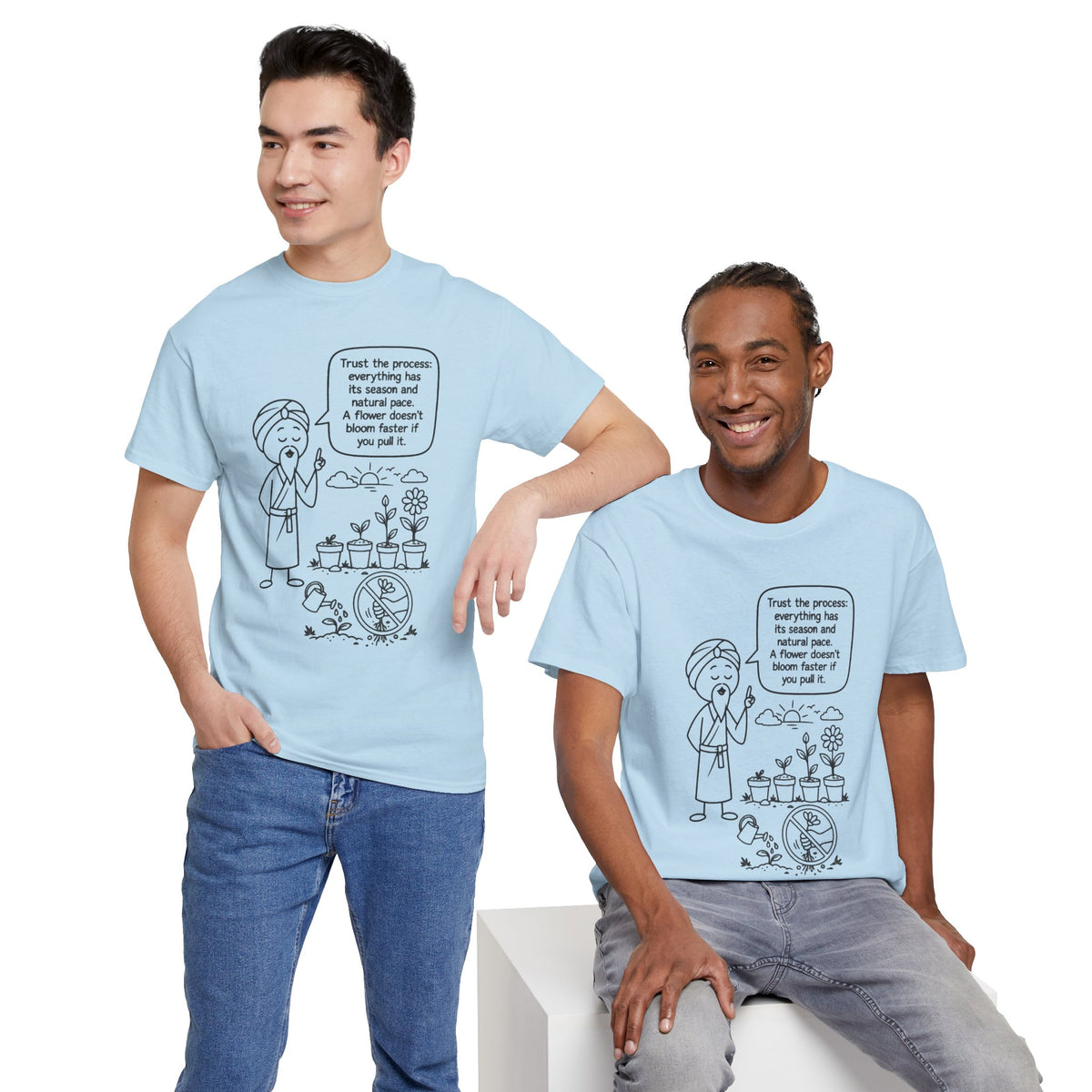 T-Shirt — "Trust the Process" Wise Cartoon Tee