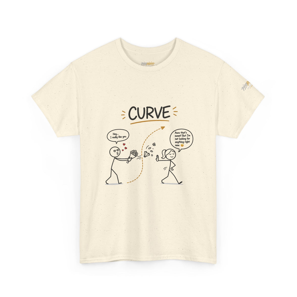 "Curve" Graphic Tee — Funny Gen Z Slang Stick Figure T-Shirt