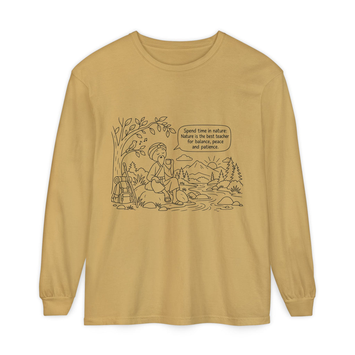 Long Sleeve T‑Shirt — "Spend time in nature" Hiking Graphic Tee