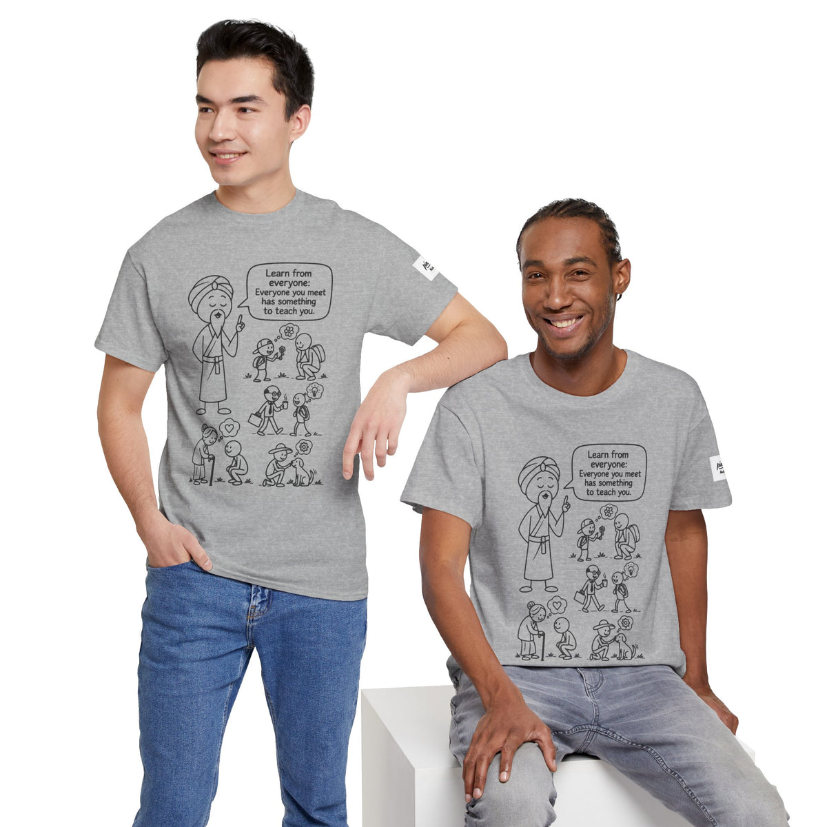 Spiritual Teacher Comic Tee — "Learn from Everyone" Graphic T‑Shirt