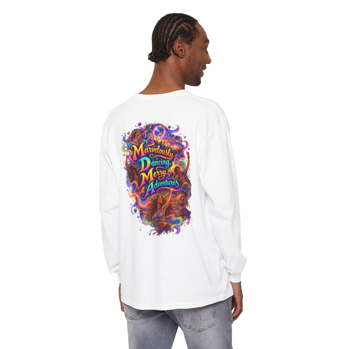 "Marvelously Dancing Merry Adventures" Psychedelic Long Sleeve Tee
