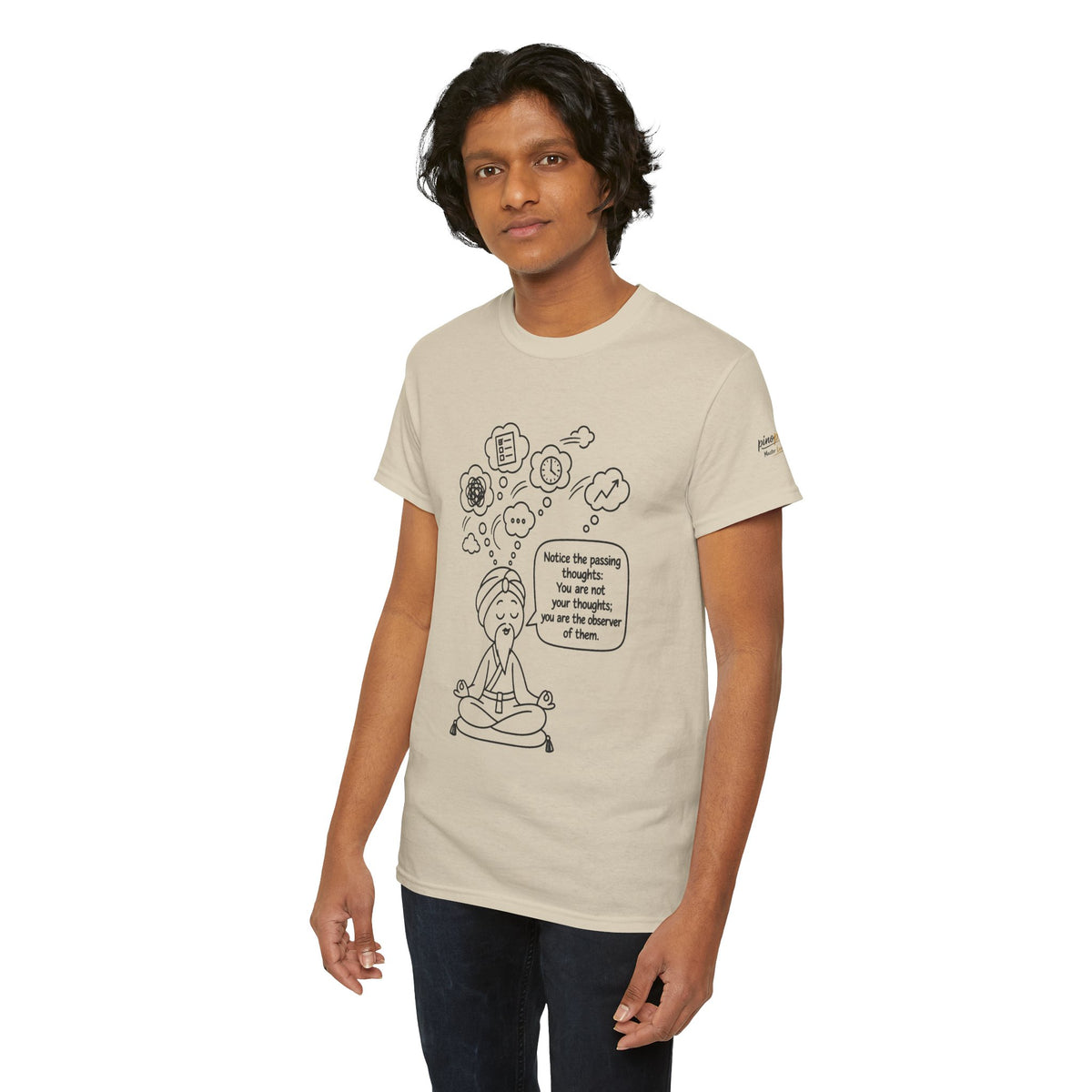 Meditation Guru Tee - "Notice the passing thoughts" Mindfulness T-Shirt