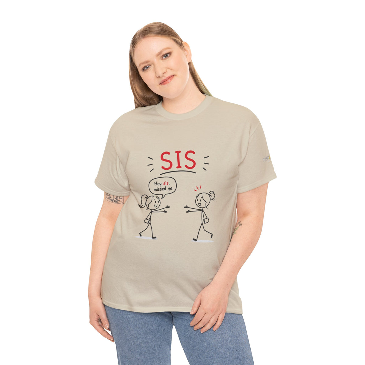 "Hey Sis, Missed Ya" Sister Cartoon Tee —  Funny Matching Shirt