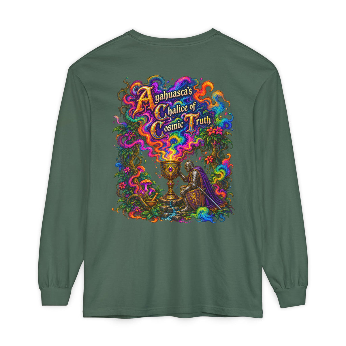 Ayahuasca Chalice Long Sleeve Tee — Psychedelic Cosmic Truth Graphic