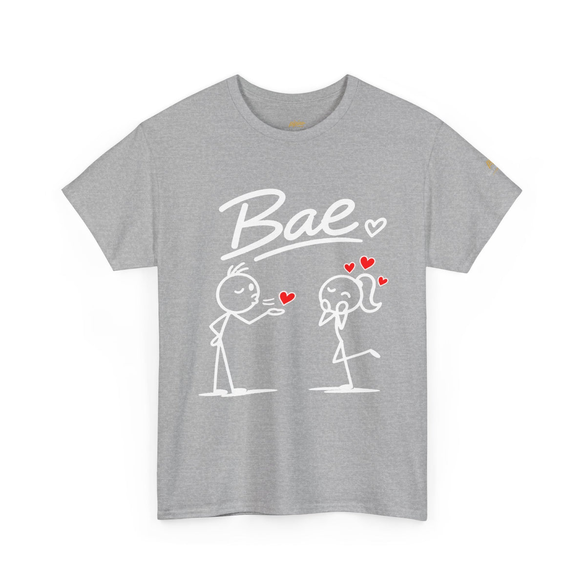 "Bae" Stick Figure Couple T‑Shirt — Cute Romantic Tee