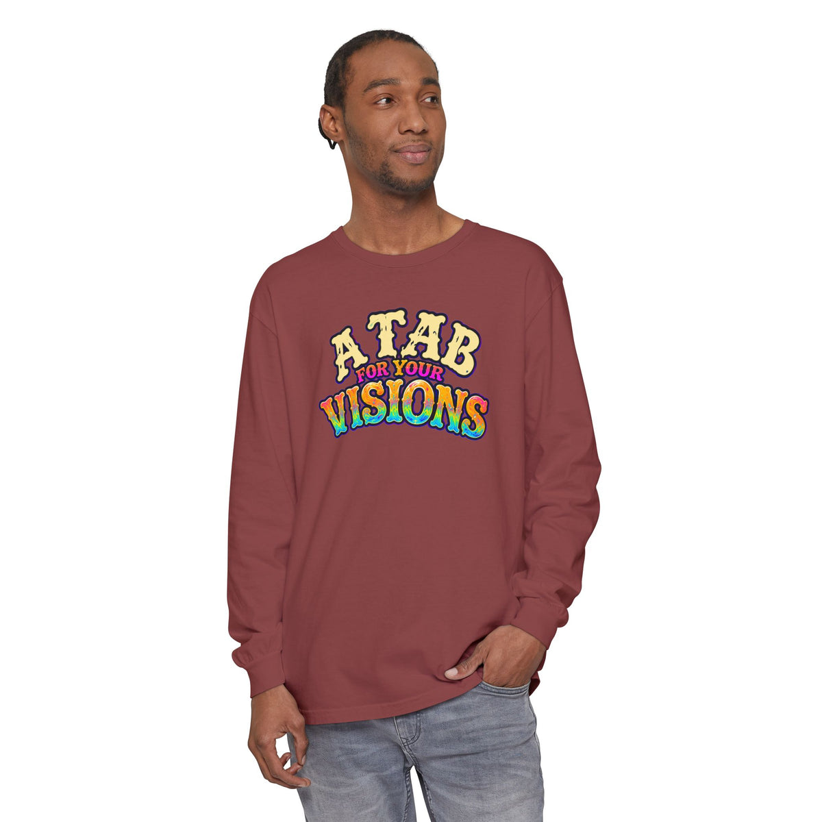 "A Tab for Your Visions" Long Sleeve Psychedelic T‑Shirt
