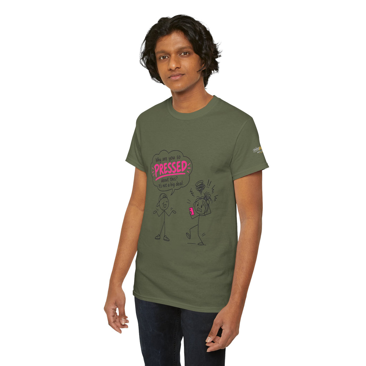 "Why Are You So Pressed?" Cartoon Graphic Tee