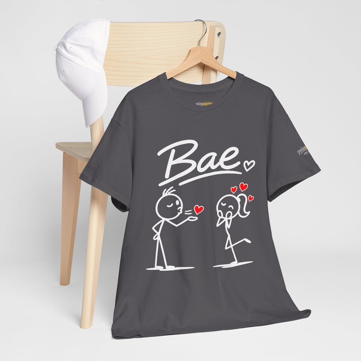 "Bae" Stick Figure Couple T‑Shirt — Cute Romantic Tee