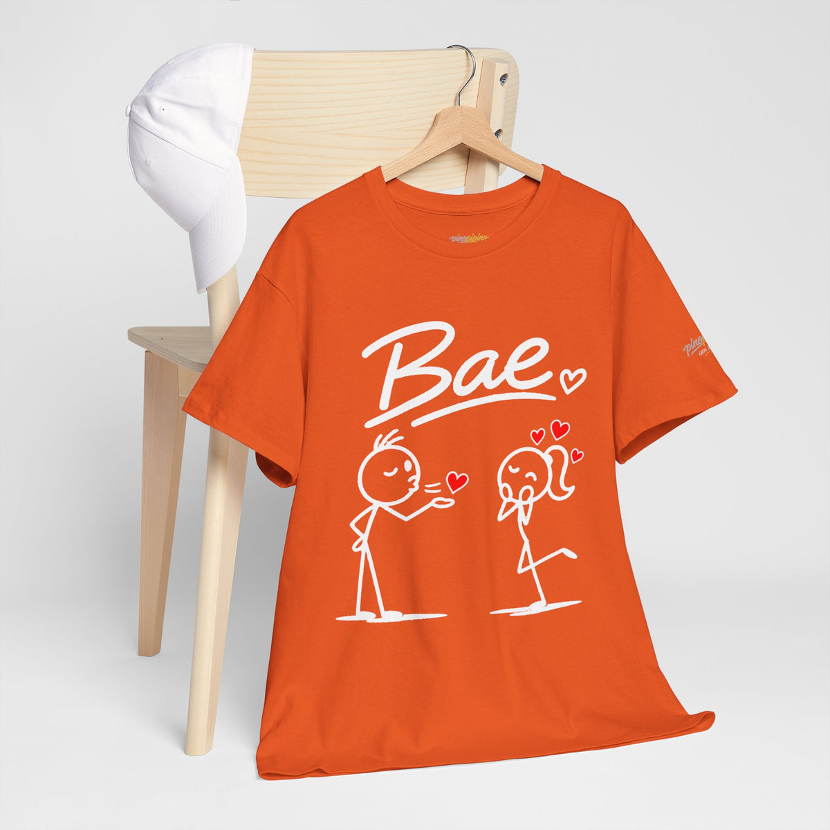 "Bae" Stick Figure Couple T‑Shirt — Cute Romantic Tee
