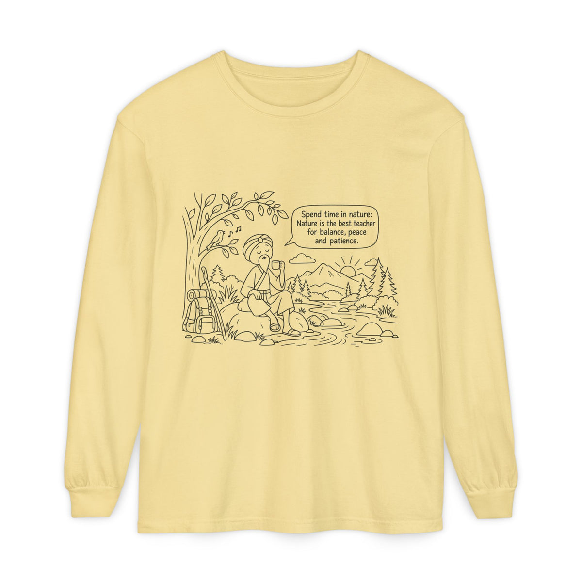Long Sleeve T‑Shirt — "Spend time in nature" Hiking Graphic Tee